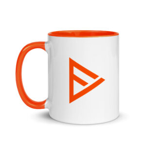 Firebrand orange mug with logo - side 1