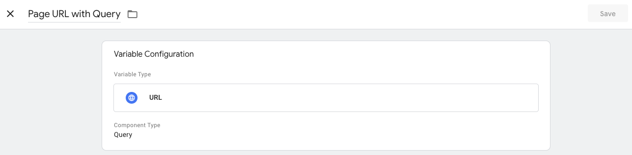 passing UTM parameters variable Page URL with Query screenshot to show example of variable