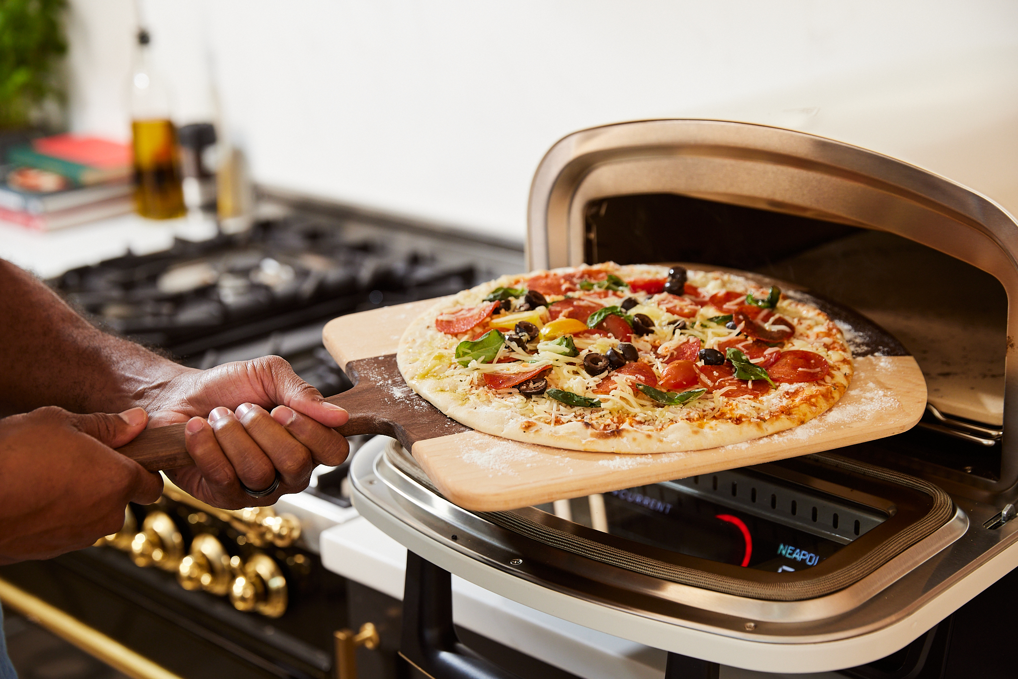 Current pizza oven in use